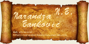 Narandža Banković vizit kartica